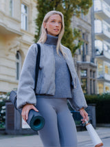 LEDER WINTERSTIEFELETTE GRAU